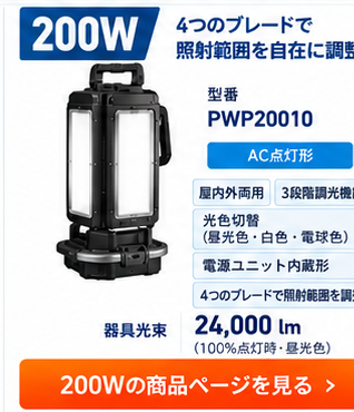 LEDioc ProWorks ハンディワークライト 200W PWP20010