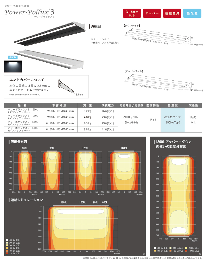 三和サインワークス LED照明 パワーポラックス3 600L (ダウンライト 