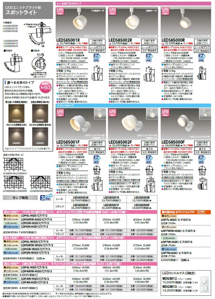 ライティングレール用スポット